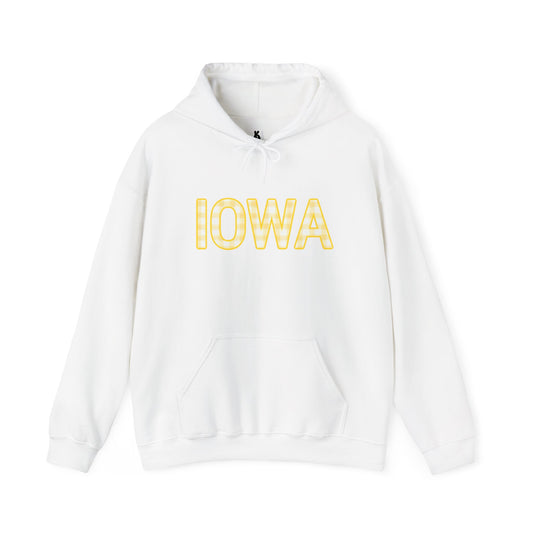 Iowa Gingham Hooded Sweatshirt