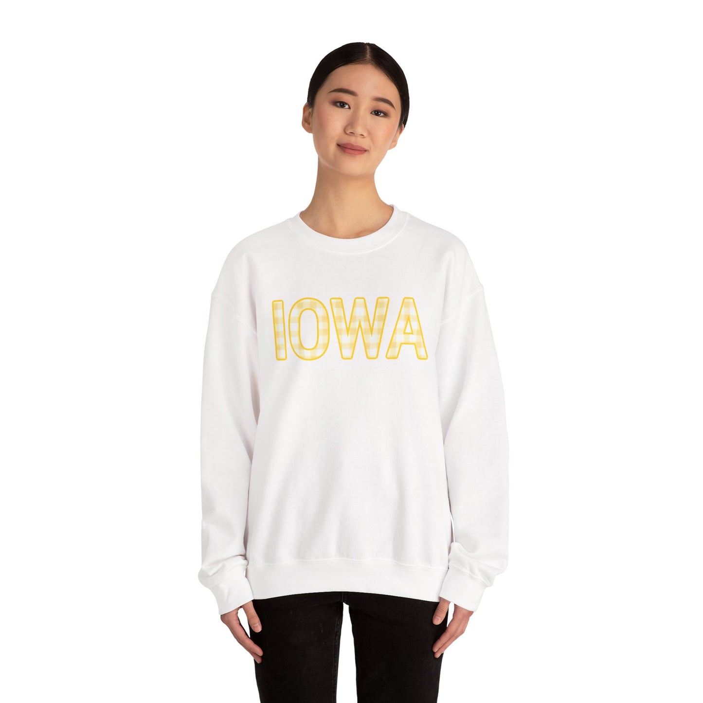 Iowa Gingham Crewneck Sweatshirt