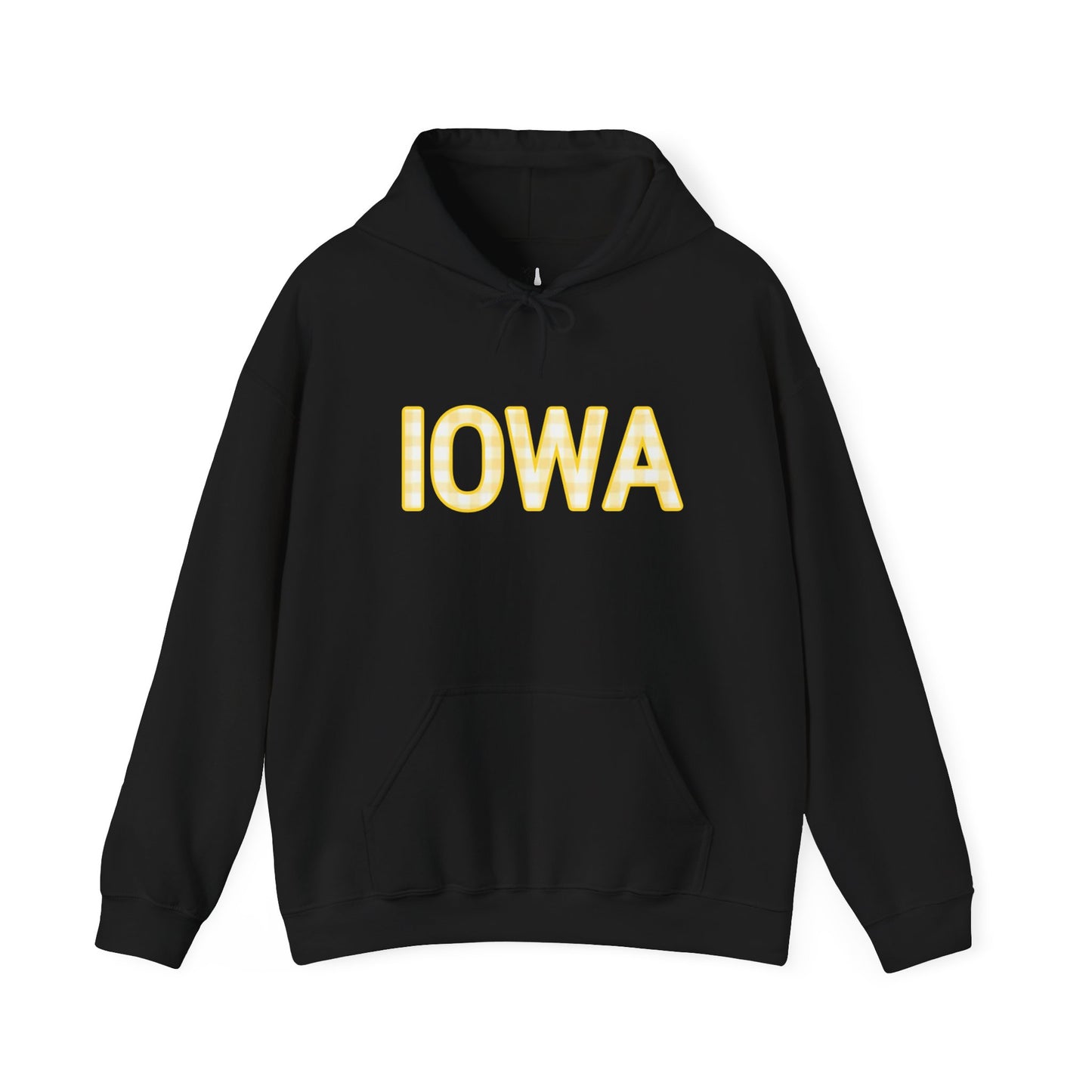 Iowa Gingham Hooded Sweatshirt